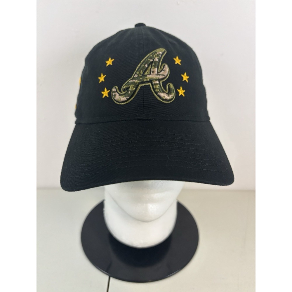 Atlanta Braves New Era 9twenty Armed Forces Day On Field Adjustable Black Hat